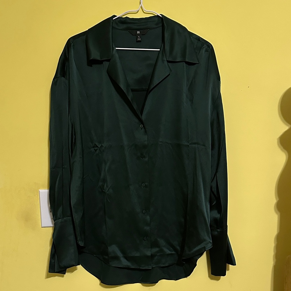 Banana Republic Deep Green Satin Top